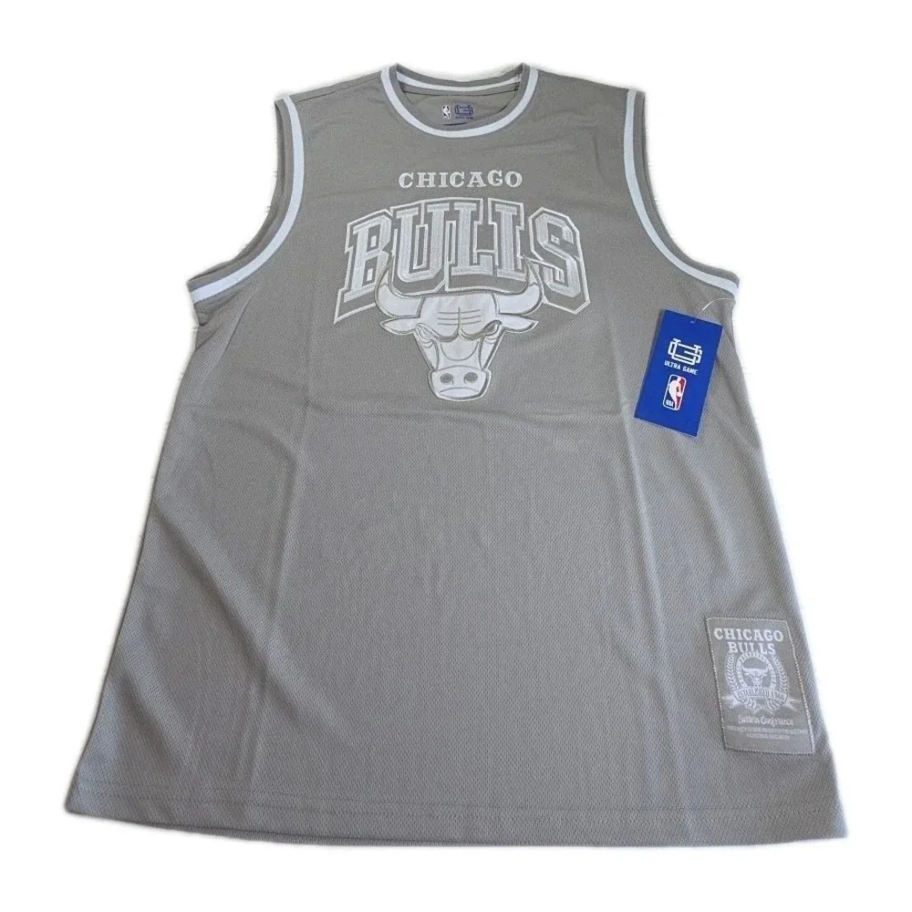 NBA ULTRA GAME CHICAGO BULLS‎ EASTERN CONFERENCE GRAY + WHITE TANK ADULT LRG NWT